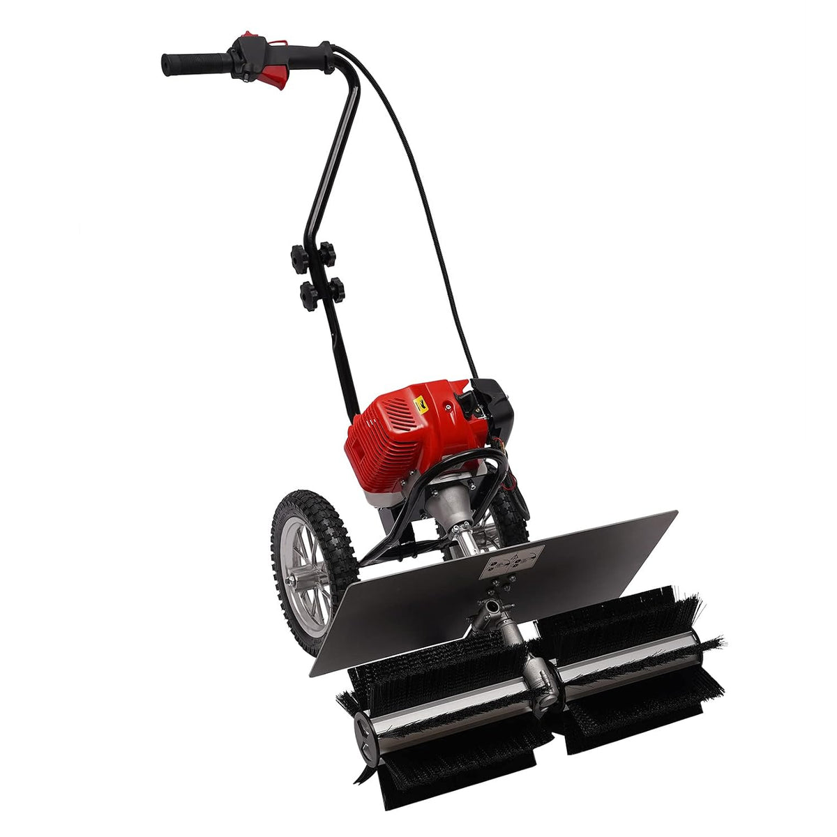 SICHENSH Kehrer, 56 cm, Aluminium, Stahl, Nylon, Schwarz, 43CC Kehrmaschine Benzin 2-Takt Motorbesen Kehrbesen Benz