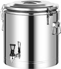 60 L Heißwasserspender, 60 L, Silber, & Catering-Urne verdickter Edelstahl Isolierfass mit, Saft, Milch