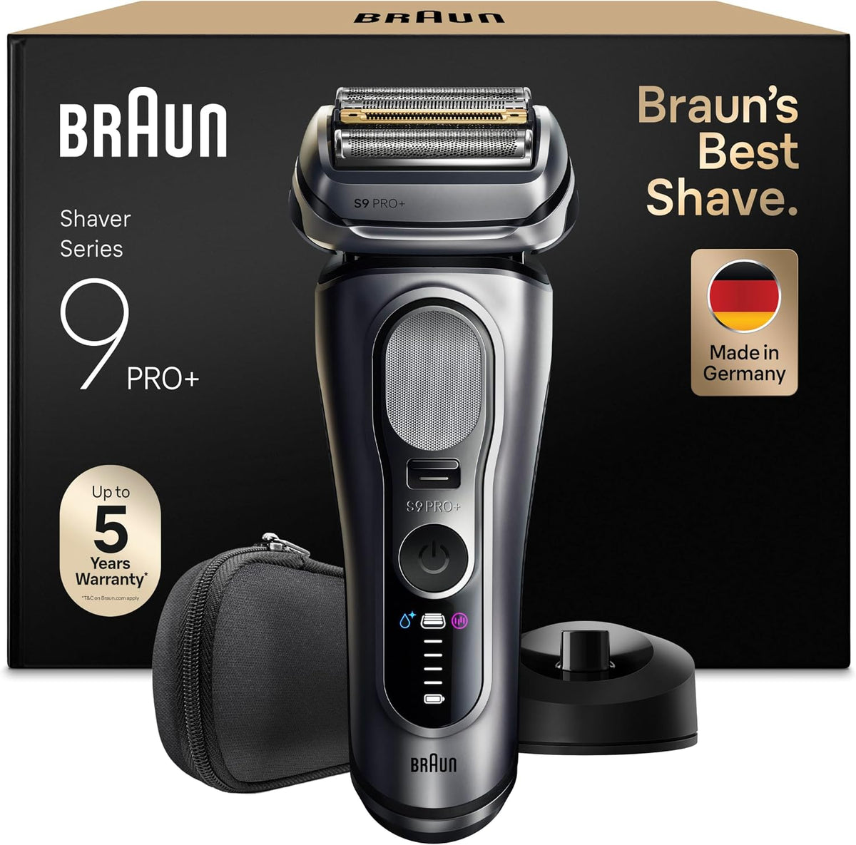 Braun Elektrorasierer, Braun/Silber, Rasierer Herren Elektrisch Series 9 PRO+, 9617si, Silber, 5+1 Scherkopfelemente