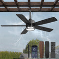 HUYOY Deckenventilator, 116 cm, Weiß, Outdoor mit Beleuchtung für Draußen LED Ventilator