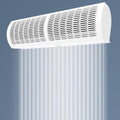 Luftschleierventilator Wandventilatoren, 50 ~ 56 dB, lackiertes Metallgehäuse, PBT-Kunststoff-Windrad, Weiß