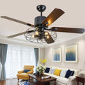 JMrider Deckenventilator, 36 W Motor, Glühbirne 20-60 W (abhängig von Glühbirnenleistung), L132 cm.H50 cm, Weiß