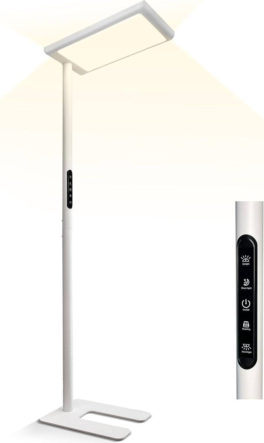 ShineMuse Standleuchten & Deckenfluter, 198 cm, 60 W, 50 W, Schwarz, Büro Stehlampe, UGR 98, 7000lm, 4000K, Vollspektrum