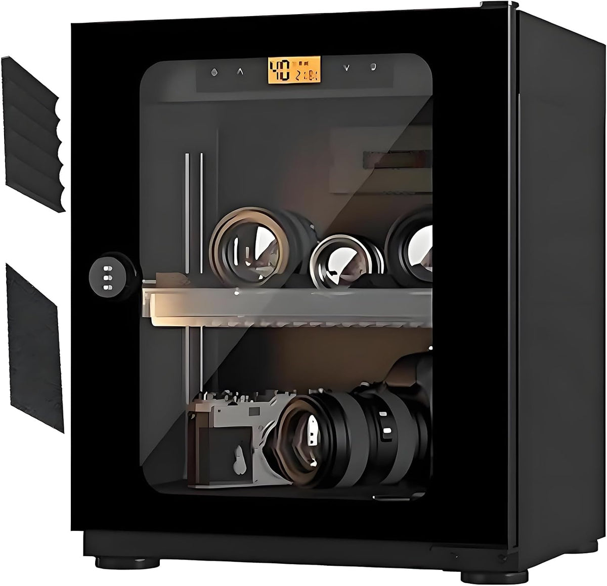 Elektronischer Kamera, 30 L, Weiß, Trockenschrank, Digitale Feuchtigkeitsschutzbox mit Touch-Steuerung &, Schmuck & Elektronikaufbewahrung